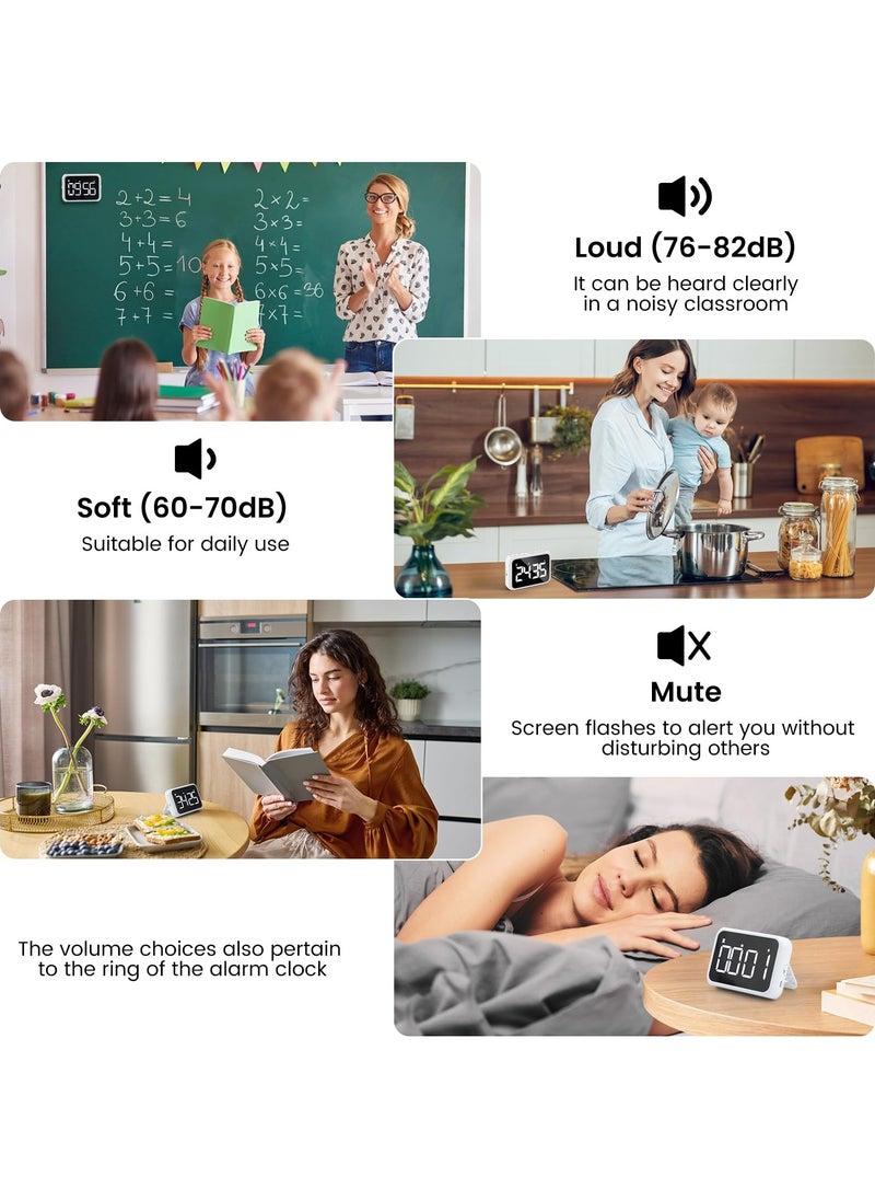 SYOSI - Kitchen Timer Loud Digital, USB Rechargeable with Large LCD Display & Adjustable Loud Alarm, Digital Timer, Egg Timer, Kitchen Timers for Cooking, Timer for Kids, Ideal Magnetic TimerDesk Timer - Image 1