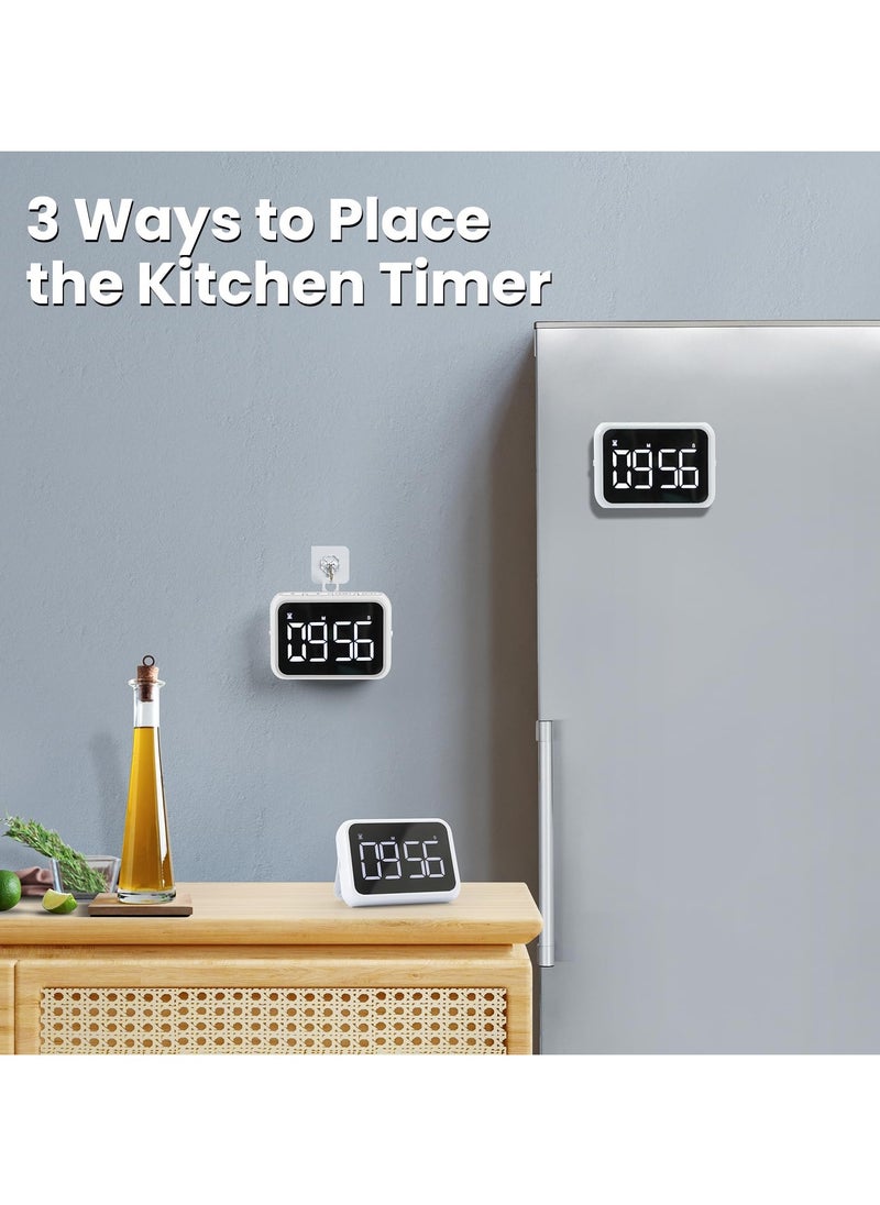 SYOSI - Kitchen Timer Loud Digital, USB Rechargeable with Large LCD Display & Adjustable Loud Alarm, Digital Timer, Egg Timer, Kitchen Timers for Cooking, Timer for Kids, Ideal Magnetic TimerDesk Timer - Image 1