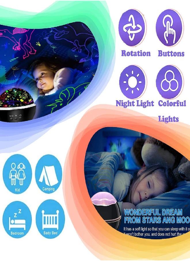 MINGKIDS MINGKIDS Night Light for Kids Dinosaur Toys,2 in 1 Rotating Projector Lamp with Dino&Vehicles Theme,Christmas Birthday Gift for 3 to 8 Year Olds Boys Girls,Kids Room Decor for Toddler Boy Toy Gifts  - Image 1