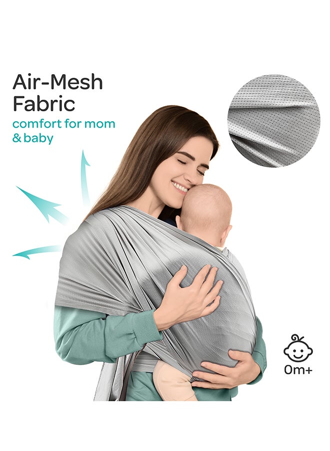 Moon KaryGo Baby Sling Carrier-Mid Grey Suitable From Birth - Image 3