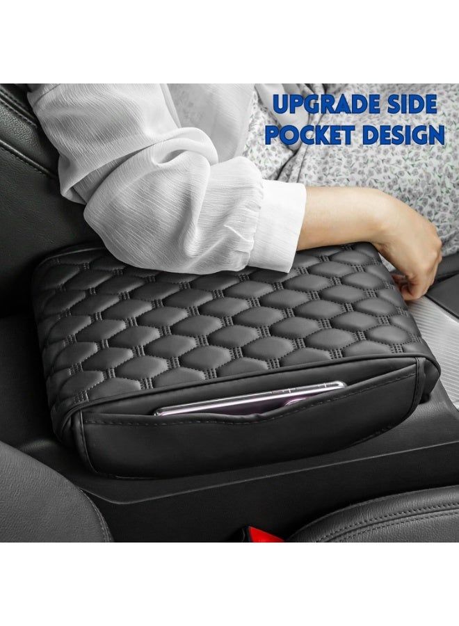 Car Armrest Pad Cover (Black Leather) | Supreme Comfort & All-Round Protection - Image 2