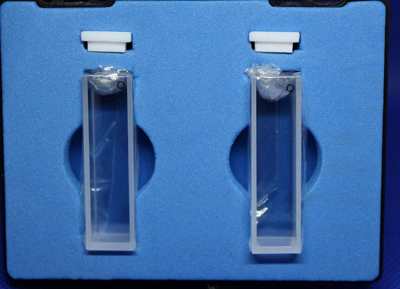 LAB4US Store Fluorescence UV Quartz Cuvettes Cell (2pcs) for Spectrophotmeter Fluorescence Cells 10mm Pathlength, 3.5ml, 4 Clear Windows, 4 Clear Sides,190-2500 nm, Open top Non-Sealing PTFE Cover - Image 2