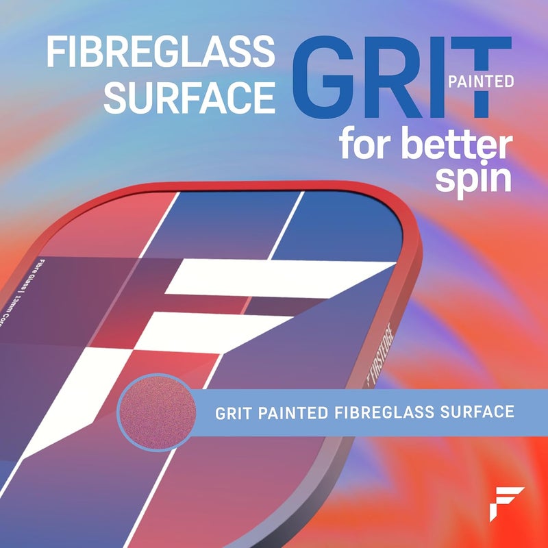 FIRSTEDGE StrikeBase Fibreglass Pickle Ball Rackets (Set of 2) | Wide Body Pickleball Paddle | Grit Painted Surface | Dual-Tone Edge Guard | Lightweight (Includes 2 Paddles 2 Balls & Cover) - Image 2