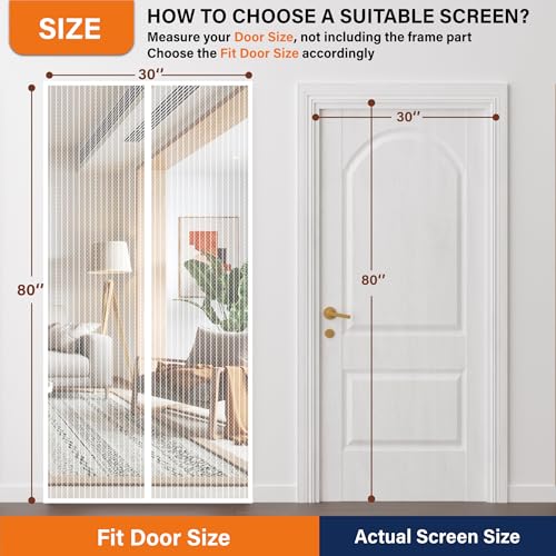 Mdavo Mesh Screen with Magnetic Closure-Keeps Bugs Out Let Breeze in, Heavy Duty - Pet and Kid Friendly, Works with Front, Sliding Doors (38 x 82 Inch) Gray - Image 3