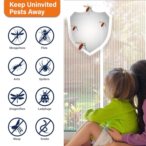 Mdavo Mesh Screen with Magnetic Closure-Keeps Bugs Out Let Breeze in, Heavy Duty - Pet and Kid Friendly, Works with Front, Sliding Doors (38 x 82 Inch) Gray - Image 4