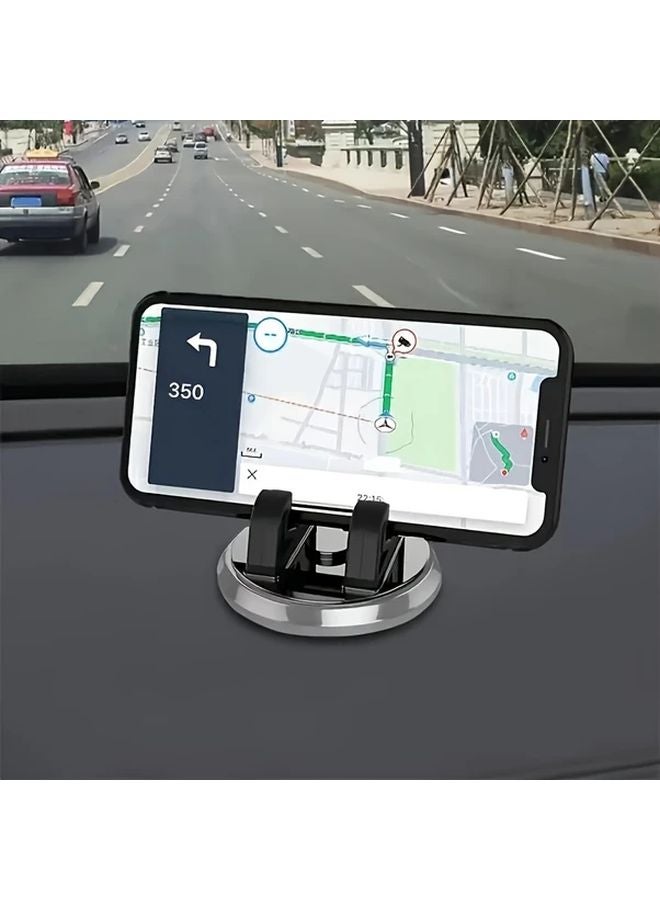 حامل هاتف السيارة العالمي القابل للدوران 360 درجة أسود من مادة ABS لتثبيت على لوحة القيادة - Image 4