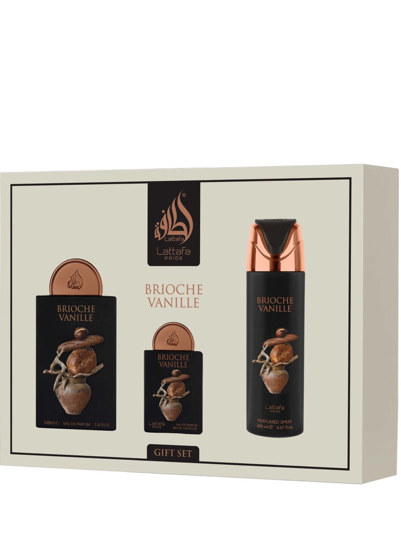مجموعة هدايا لطافة برايد بريوش فانيليا 3 قطع