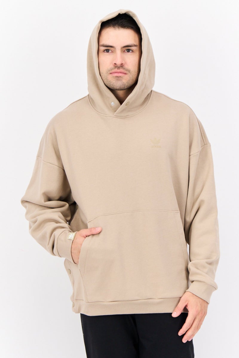 adidas Originals هودي رياضي للرجال بأكمام طويلة، بيج داكن - Image 1