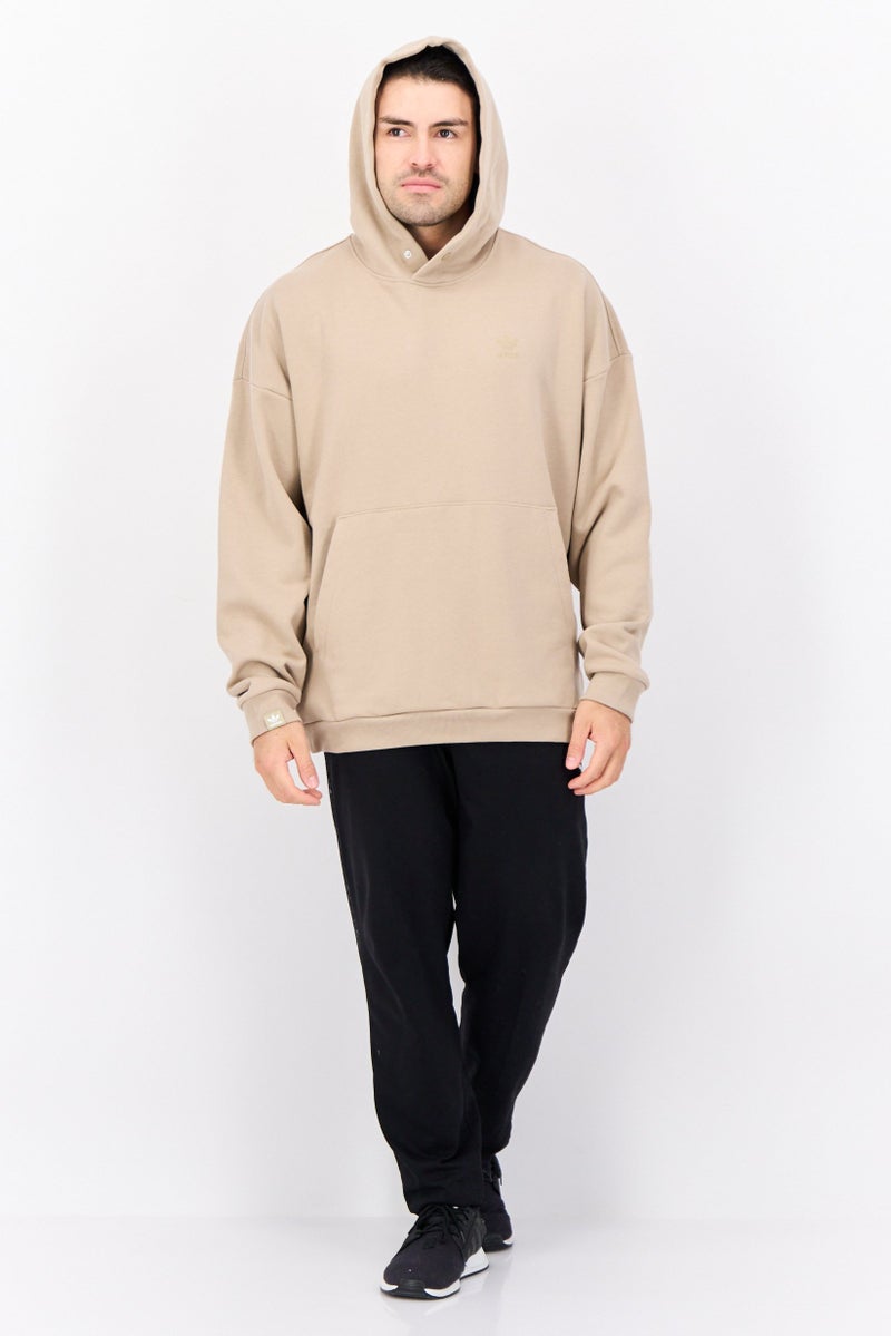 adidas Originals هودي رياضي للرجال بأكمام طويلة، بيج داكن - Image 4