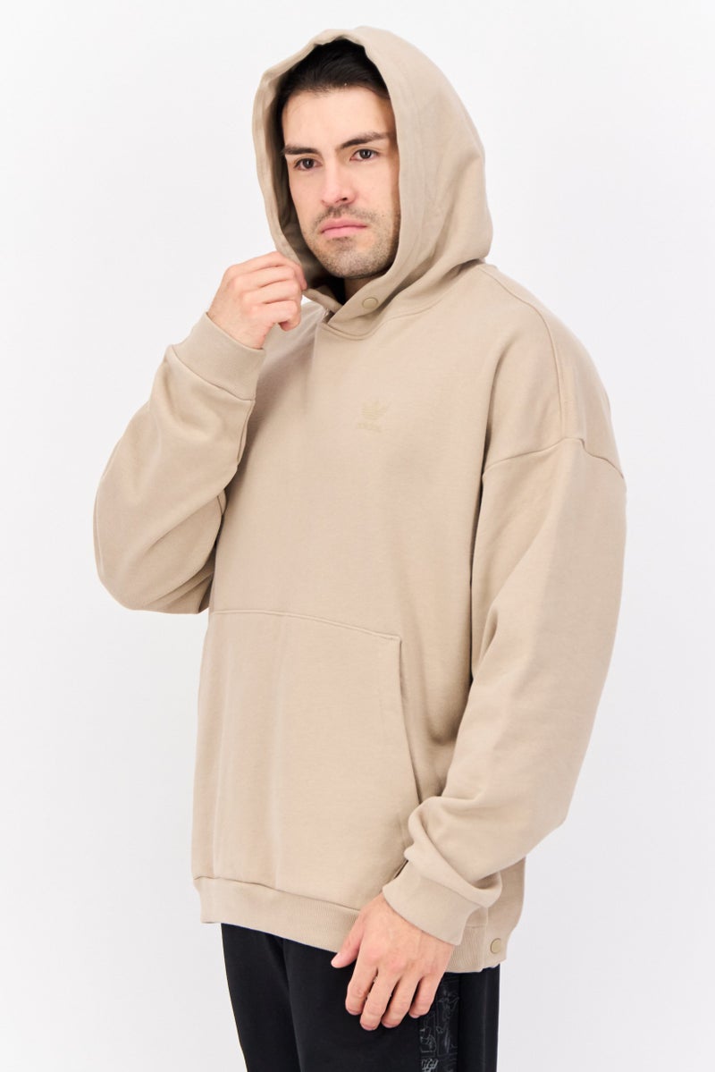 adidas Originals هودي رياضي للرجال بأكمام طويلة، بيج داكن - Image 3