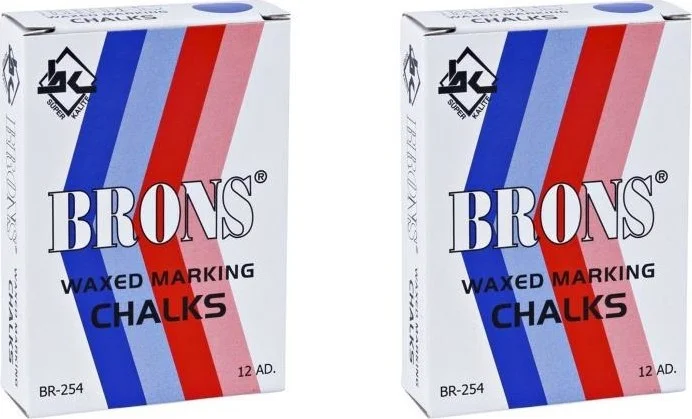 Brons BR-254 Chalk 12-Piece Box Blue 2 Pieces