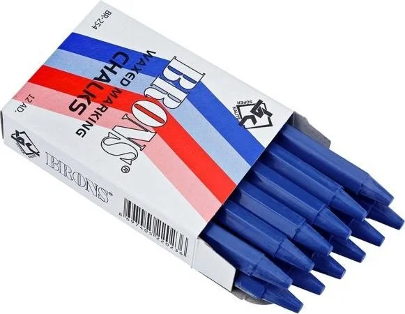 Brons BR-254 Chalk 12-Piece Box Blue 2 Pieces