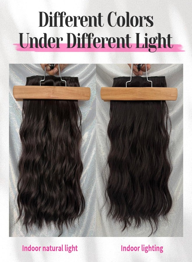 KooKaStyle 6PCS 14 Inch Short Hair Extensions Wavy Curly Clip in Extensions for Women - Dark Brown Synthetic Hairpieces for Daily Chic Look - Image 5