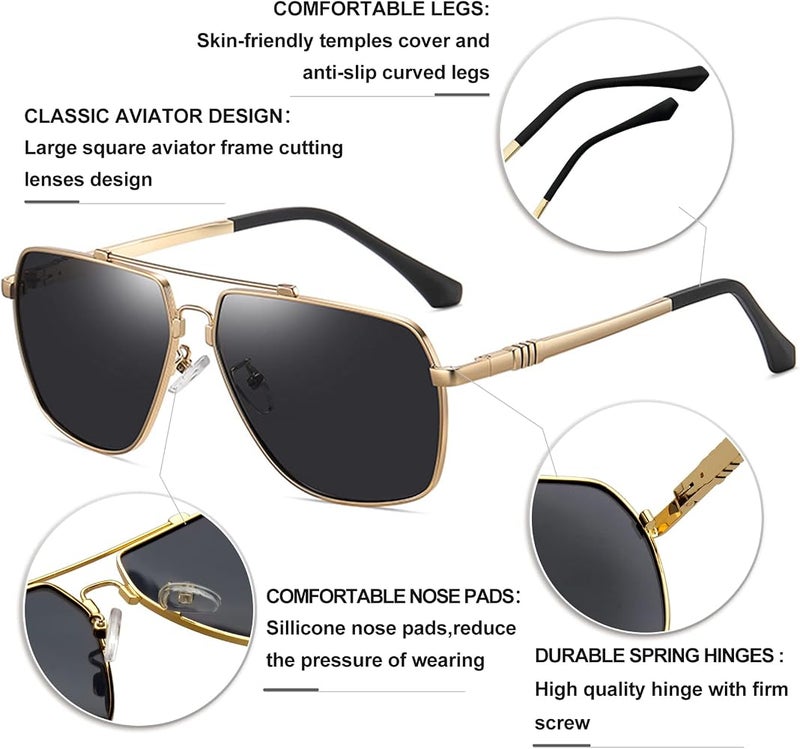 KANASTAL Polarized Sunglasses Metal Frame Aviation UV400 Fashion Shades - Image 4