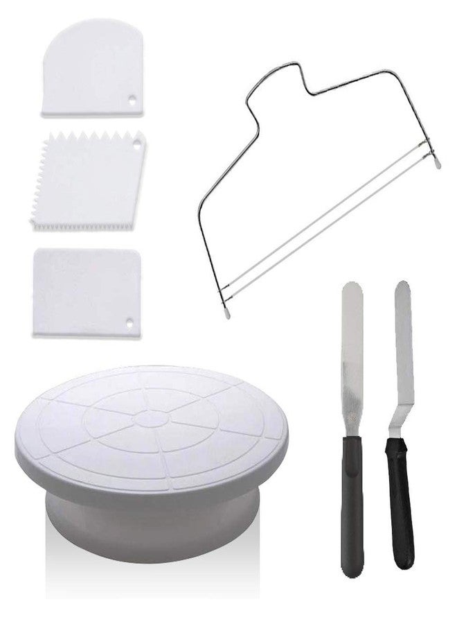 Hpk Cake Decorating Supplies with 11 inch Cake Turntable 12.7''Angled Icing Spatula Cake Leveler Can Pen Revolving Cake Stand - Image 1