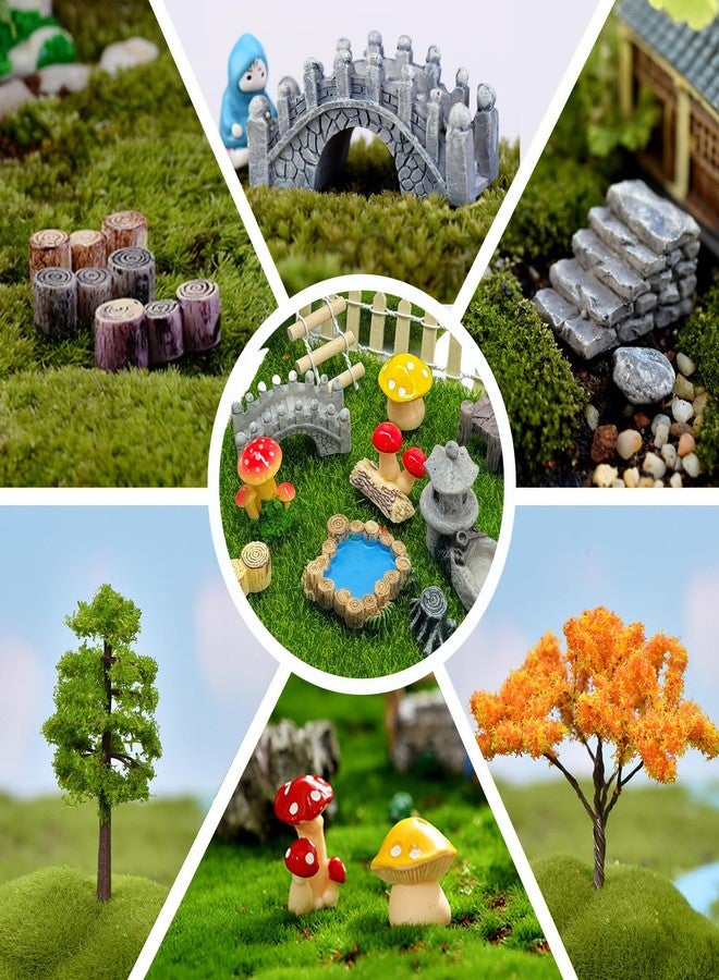 Julang 23 Pcs Fairy Garden Miniatures Jumping Spider Enclosure Accessories, Mini Bridge Fence Pond Street Lamps Mushroom Lawn Figurines Garden Decorations for Jumping Spider Habitat - Image 5