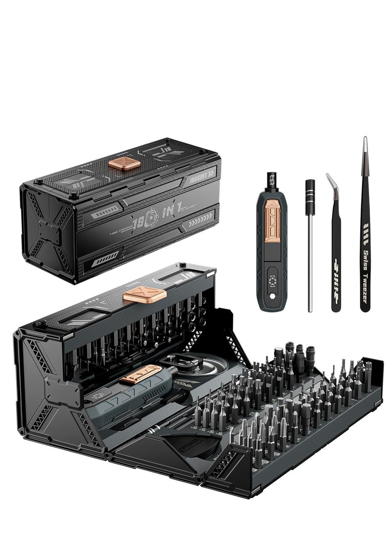 JAKEMY - 180-in-1 Precision Screwdriver Set with 160 Magnetic Bits, Ratchet Handle & Repair Tools – Professional Multi-Bits Repair Kit for Laptop, iPhone, MacBook, Xbox, PS5, Watch, Glasses, DIY & Electronics Maintenance - Image 1