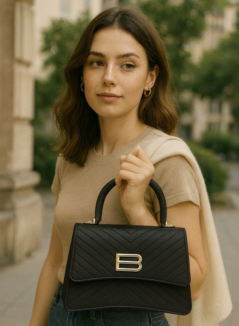 فيبتور حقيبة يد نسائية أنيقة من جلد البولي يوريثان بمقبض علوي وسحاب للإغلاق، حقيبة كتف خفيفة الوزن ومتينة - Image 3