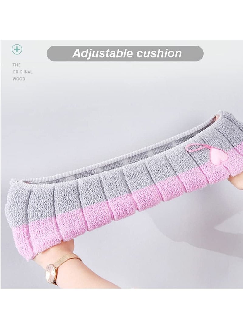 KASTWAVE غطاء مقعد المرحاض، 4 قطع قابلة للغسل في الحمام المنزلي، وسائد مقعد المرحاض مع مقبض، ملحقات المرحاض (وردي، أزرق، أخضر، بيج)  - Image 2