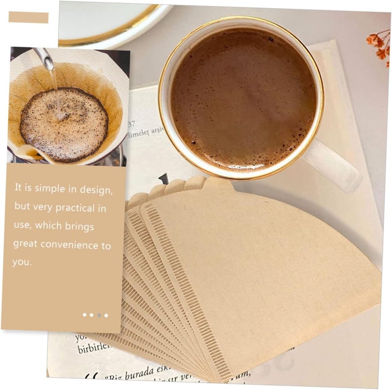 PRETYZOOM 300pcs Cone Coffee Filters Unbleached Natural Paper for Easy Brewing for Home Office Coffee Makers - Image 4