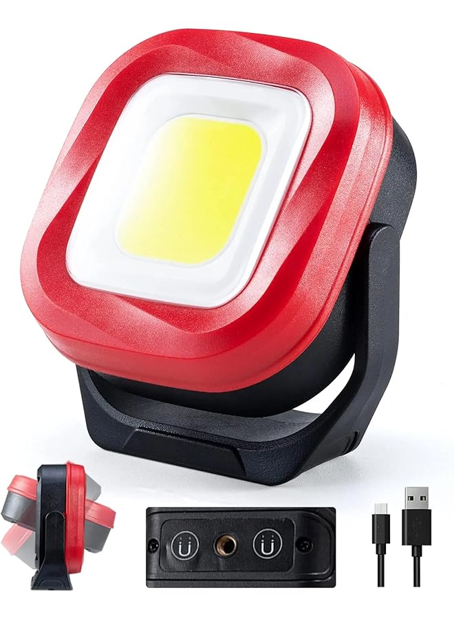 S-TOP LED Work Light, 42 LEDs 1000 LM Rechargeable Work Lights Portable Magnetic Flashlight Inspection Light for Outdoor Camping Hiking Emergency,Car Repairing and Waterproof Job Site Lighting-2400mAh ,1PCS - Image 1