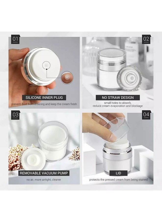 RRJ Airless Pump Jars, Acrylic Makeup Cosmetic Jar Containers with Press Pump, Leak Proof Plastic Container Jar, for Travel Storage Beauty Products Creams, Gels & Lotions and Other (30ml Jars) - Image 2