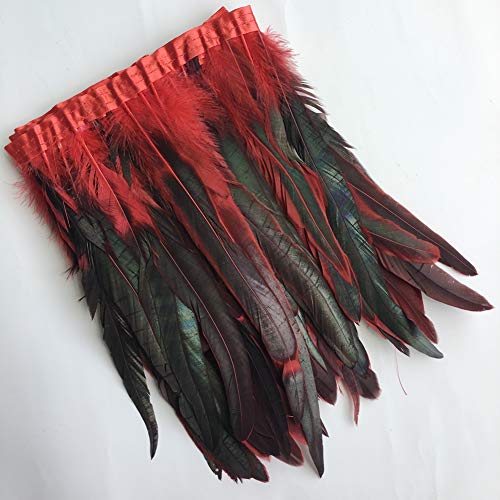Sowder Rooster Hackle Feather Fringe Trim 10-12inch in Width Pack of 1 Yard(Black) - Image 3