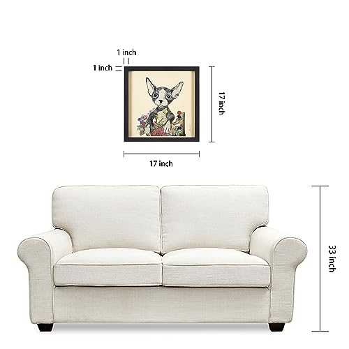 Empire Art Direct Sphynx Dimensional Collage Handmade by Alex Zeng Framed Graphic Cat Wall Art Ready to Hang, 17 in. x 17 in. x 1.4 - Image 4