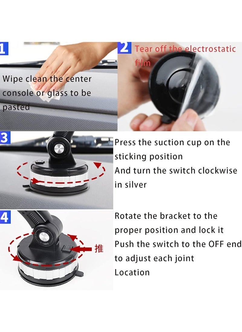 ELTRAZONE Super Adsorption Car Phone Holder (Black) – 360° Rotating Windshield & Dashboard Mount with Extra Strong Suction Cup, Adjustable Arm, Stable Grip – Universal Holder for Smartphones in Cars & SUVs - Image 5