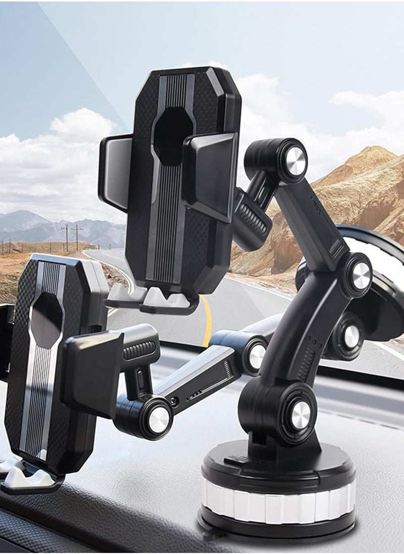 ELTRAZONE Super Adsorption Car Phone Holder (Black) – 360° Rotating Windshield & Dashboard Mount with Extra Strong Suction Cup, Adjustable Arm, Stable Grip – Universal Holder for Smartphones in Cars & SUVs - Image 4