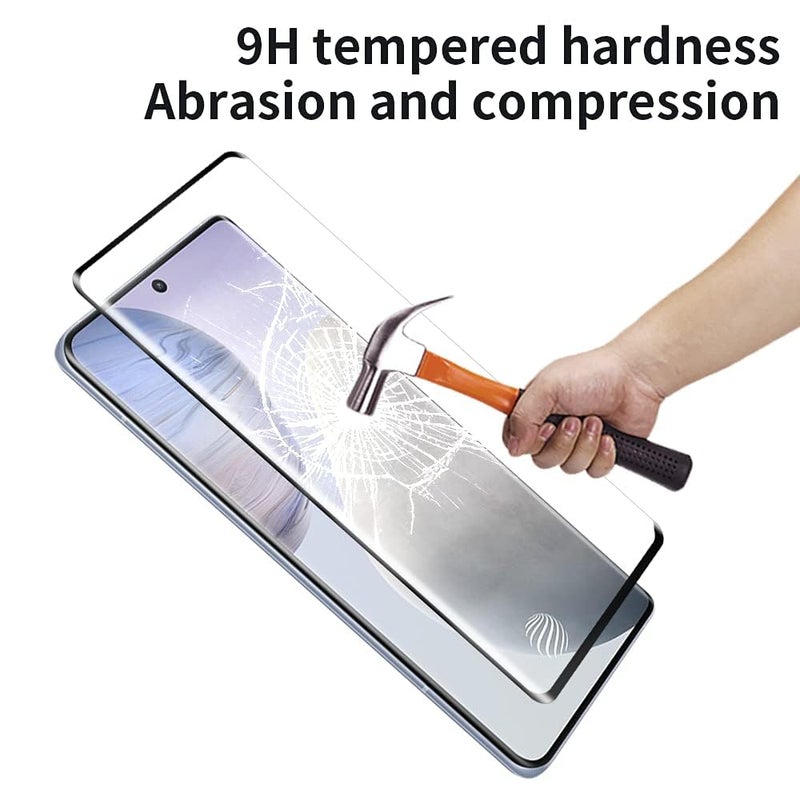 Mobilebies 9H Premium Black Border Tempered Glass Screen Protector (Non-UV Glass) for Samsung S23 Plus / S22 Plus (6.6 Inch, Pack of 1) | Full Screen Coverage (Edge to Edge) Screen Guard - Image 2