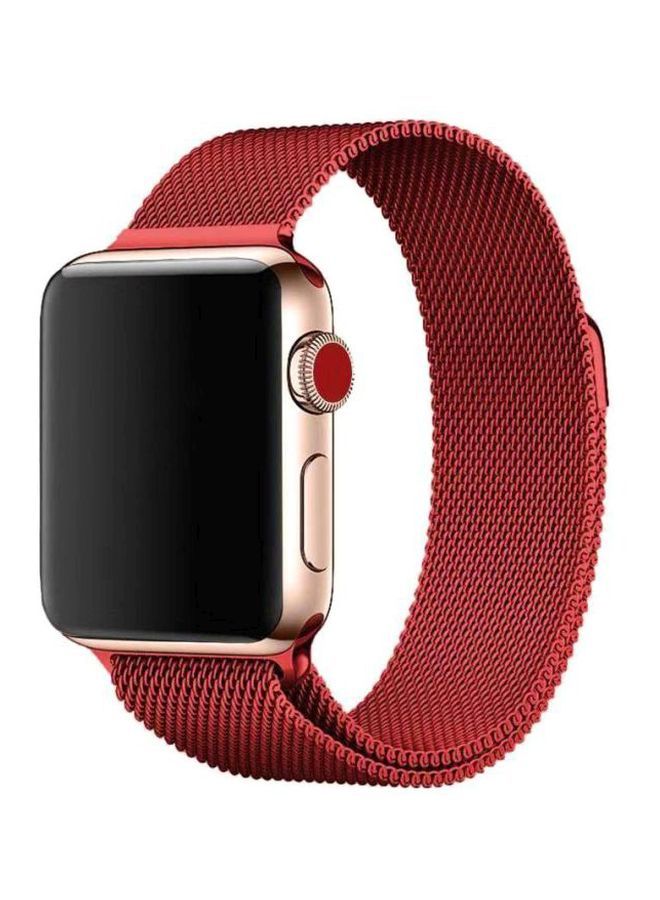 نيبمينينت سوار ساعة بديل من المعدن لساعة أبل آي ووتش أحمر - Image 2