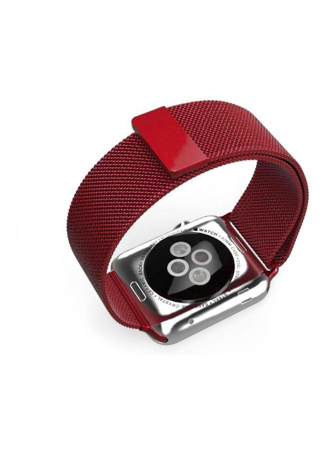 نيبمينينت سوار ساعة بديل من المعدن لساعة أبل آي ووتش أحمر - Image 3