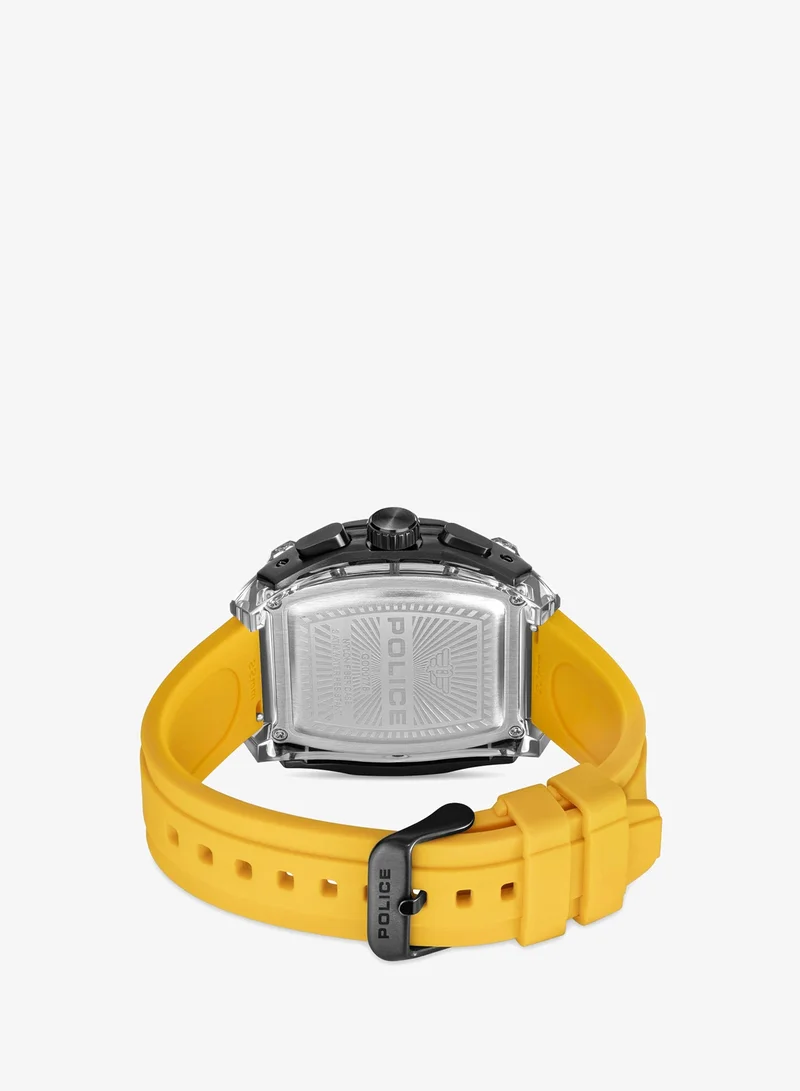 Police Black/Blue/Yellow/Orange/Brown/Green/Light Blue/White Men's Clout Tank Limited Edition 8 Interchangeable Silicone Straps Chronograph Watch for Men, 53.5mm for Men | Best Price UAE