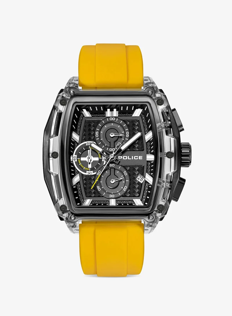 بوليس Clout Tank Limited Edition 8 Interchangeable Silicone Straps Chronograph Watch for Men, 53.5mm