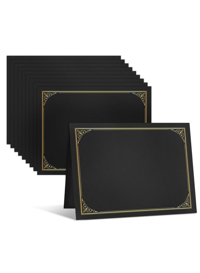 SUNEE 10 Packs Black Certificate Holders, 250Gsm, For 8.5X11 Award Certificates, Certificate Covers With Gold Foil Border - Image 1