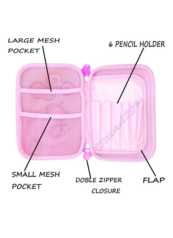 Supreme Deals - Supreme Deals Umadiya Unicorn 3D Cover Pencil Case Compass with Compartments, School Supply Organizer for Students, Stationery Box, Cosmetic Zip Pouch Bag (1 Unit) - Image 1