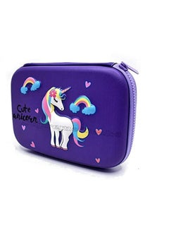 Supreme Deals Umadiya Unicorn 3D Cover Pencil Case Compass with Compartments, School Supply Organizer for Students, Stationery Box, Cosmetic Zip Pouch Bag (1 Unit)