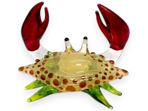 ChangThai Design Tiny 2½" Dark Blue Crab Figurine - Miniature Hand Blown Glass Sea Animals Fish Marine Crustaceans Ocean Creatures Colorful Crystal Decorative Figures Collectible Figurines Décor Gifts - Image 2