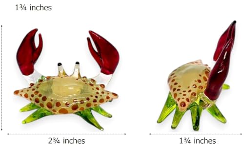 ChangThai Design Tiny 2½" Dark Blue Crab Figurine - Miniature Hand Blown Glass Sea Animals Fish Marine Crustaceans Ocean Creatures Colorful Crystal Decorative Figures Collectible Figurines Décor Gifts - Image 3
