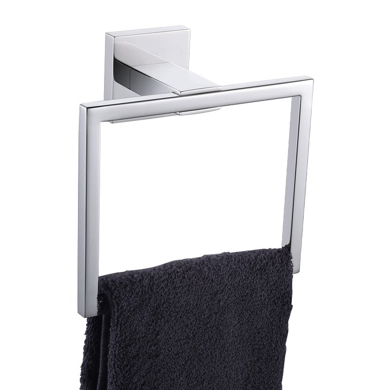 KOKOSIRI Bathroom Towel Holder Bath Towel Ring Towel Hanger Towel Rack Wall Mounted Stainless Steel Mordern Style Polished Chrome B3004CH