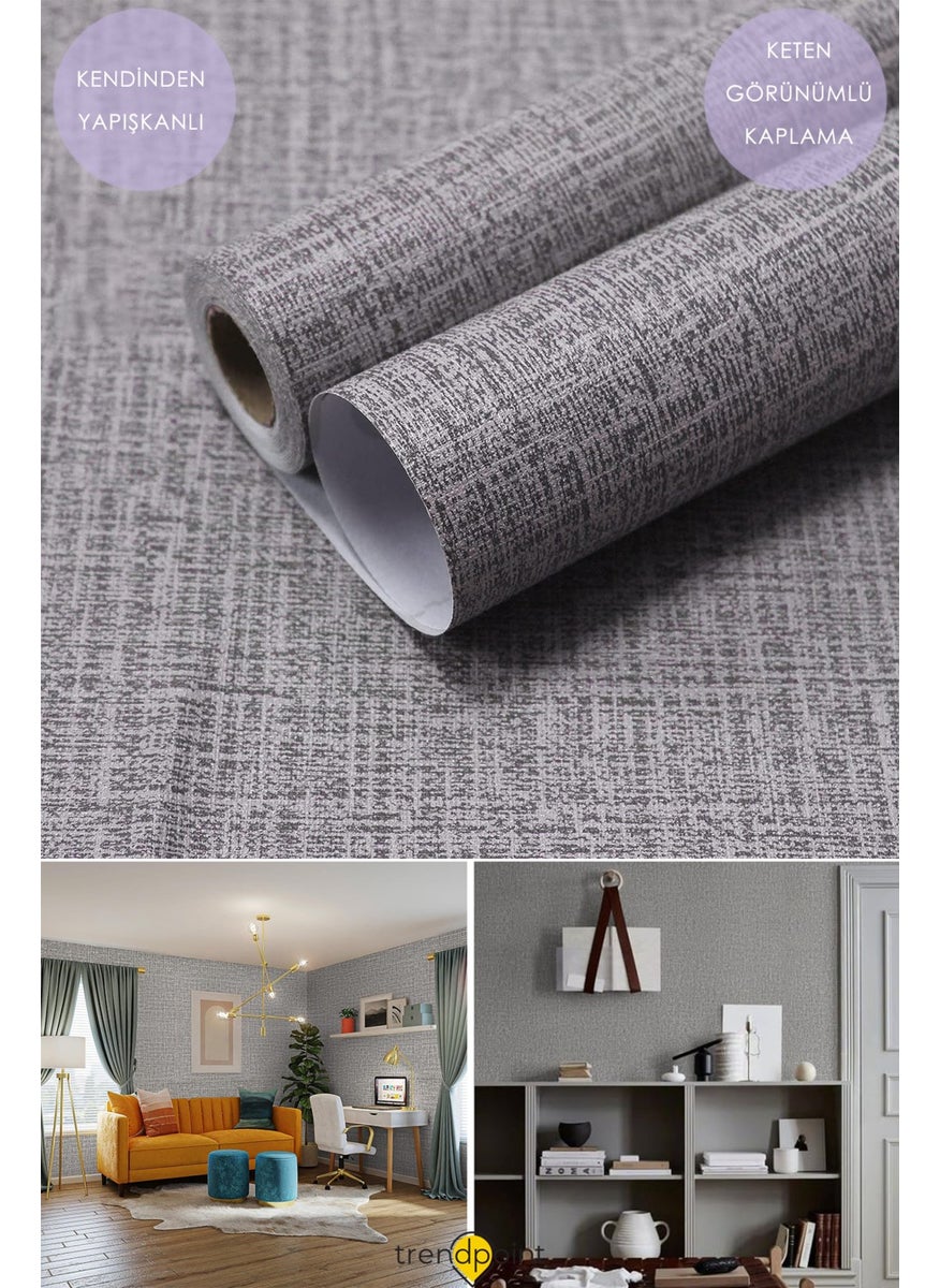 Self-Adhesive 60CM×300CM Linen Look Dark Gray Wallpaper Kitchen Cabinet Covering - pzsku/Z09B3AC8853AF38BBD92CZ/45/_/1725793090/b3a4e066-2d92-4f1f-8b7f-c07d80c69503