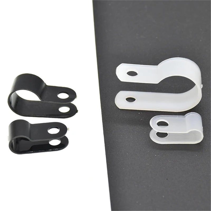 800pcs Wire Hose Tube R-Type Nylon Cable Clamp Organizer Cord Clips Locking(White 4.8mm) - Image 2