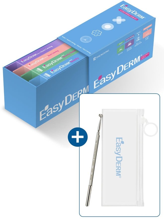 DWEasyDerm EasyDerm Multi-Step Pimple Patch Set – 4-Type Korean Pimple Patches + Free 2-in-1 Dual-Tip Extractor for Complete Skincare Stocking Stuffer Holiday Gift - Image 2