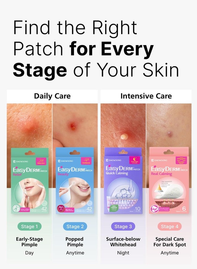 DWEasyDerm EasyDerm Multi-Step Pimple Patch Set – 4-Type Korean Pimple Patches + Free 2-in-1 Dual-Tip Extractor for Complete Skincare Stocking Stuffer Holiday Gift - Image 4