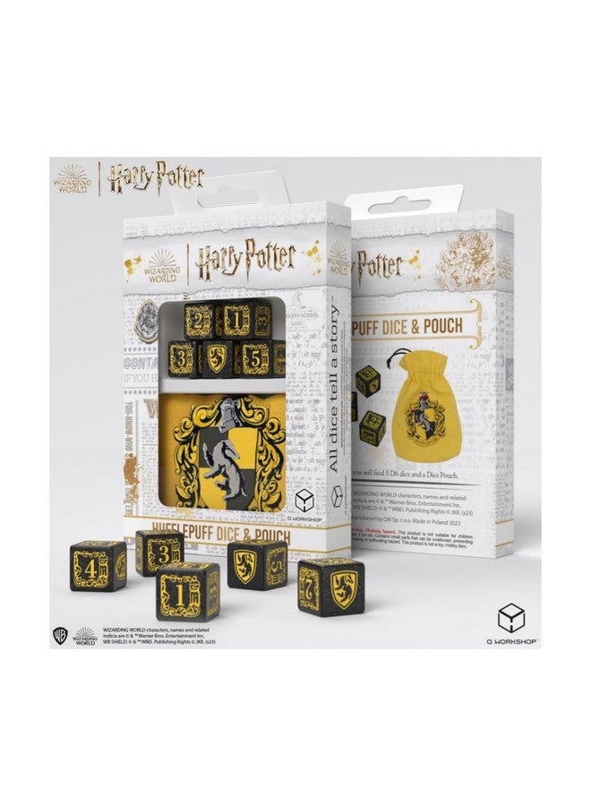Q WORKSHOP Harry Potter Hufflepuff Dice & Pouch  - Image 1