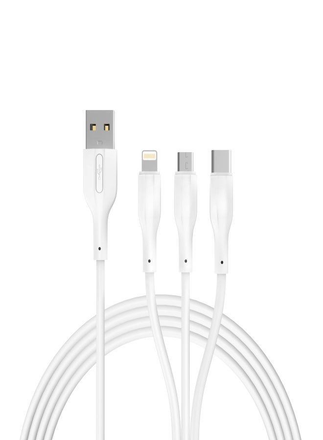 wopow WX05 3-in-1 USB CABLE L=120CM WHITE