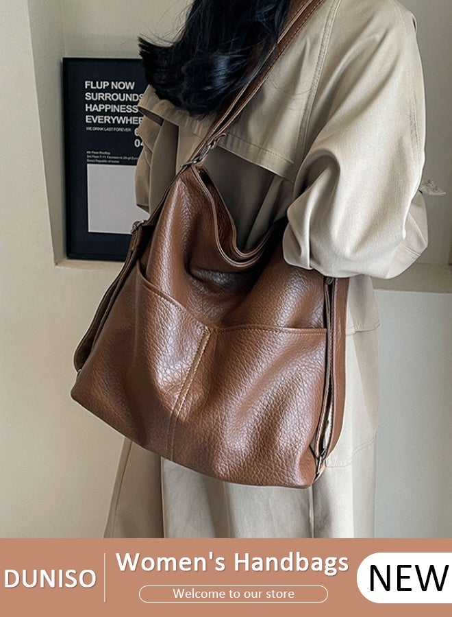 DUNISO Handbags for Women, PU Leather Crossbody Bag, Shoulder Bag for Adjustable Shoulder Strap, Large Capacity Portable Satchel, Fashion Shoulder Bag for Ladies - Image 1