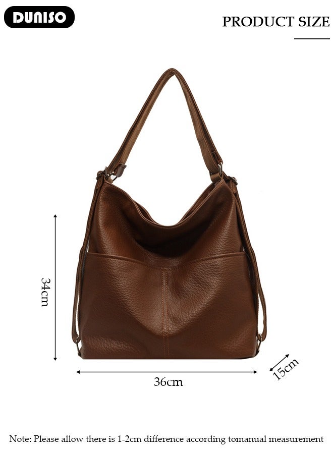 DUNISO Handbags for Women, PU Leather Crossbody Bag, Shoulder Bag for Adjustable Shoulder Strap, Large Capacity Portable Satchel, Fashion Shoulder Bag for Ladies  - Image 4