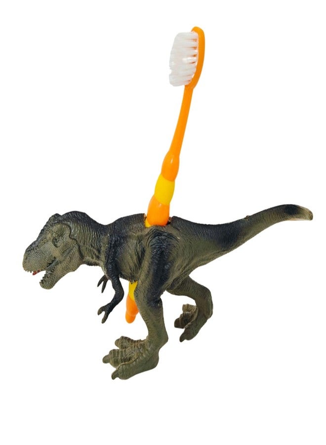 GoFika Tyrannosaurus Toothbrush Holder,Fun Dinosaur Bathroom Organizer for Kids,Toddler Bath Accessories Perfect for Children,Jurassic Theme Décor (Green) - Image 1